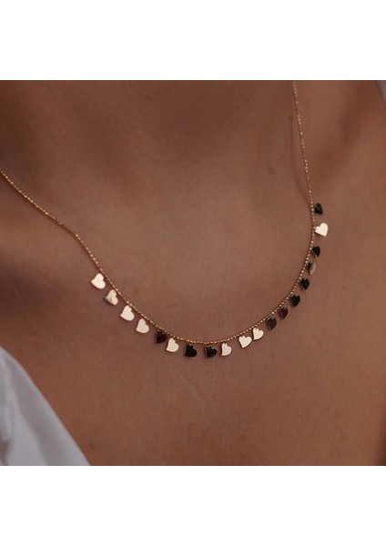 Kalp Sıralı Kolye modelleri