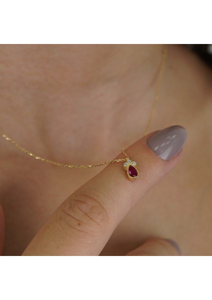 Mini Kırmızı Damla Kolye fırsatları