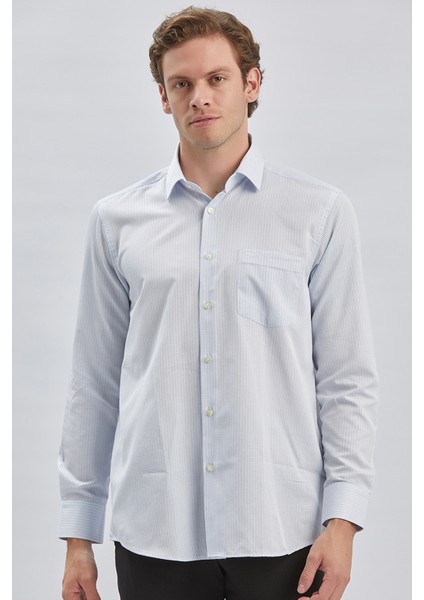 Koyu Mavi Uzun Kollu Ekoseli Sert Yaka Cepli Pamuklu Klasik Comfort Fit Rahat Kesim Gömlek 1004240226 modelleri