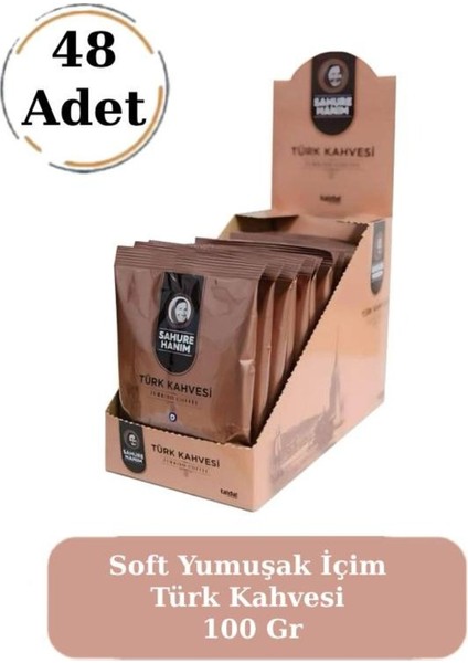 Premium Taze Öğütülmüş Bol Köpüklü Soft Yumuşak Içim Türk Kahvesi 100 gr (48 Adet)