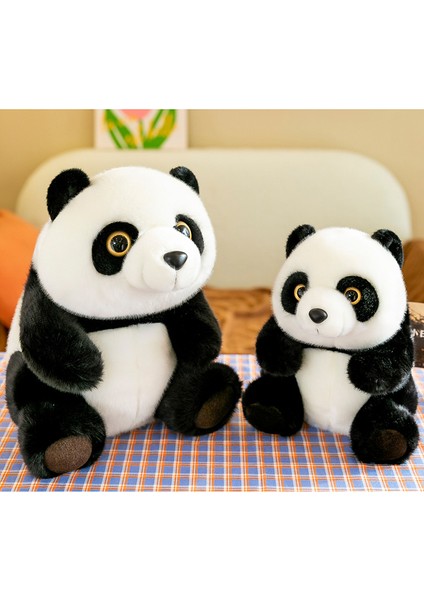 Simüle Edilmiş Oturan Dev Panda Peluş Bebek, Yumuşak ve Sevimli Tombul Panda Bebek (Yurt Dışından)