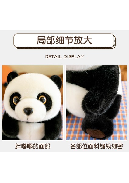 Simüle Edilmiş Oturan Dev Panda Peluş Bebek, Yumuşak ve Sevimli Tombul Panda Bebek (Yurt Dışından)