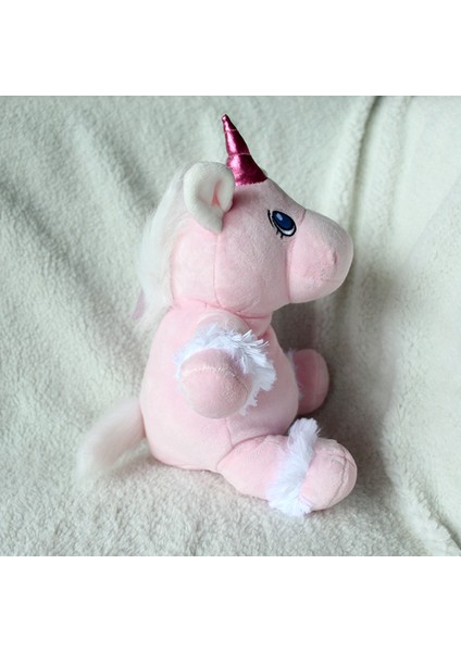 Pembe Tek Boynuzlu Bebek Küçük Oyuncak Sevimli Midilli Oturan Bebek Peluş Oyuncak (Yurt Dışından)