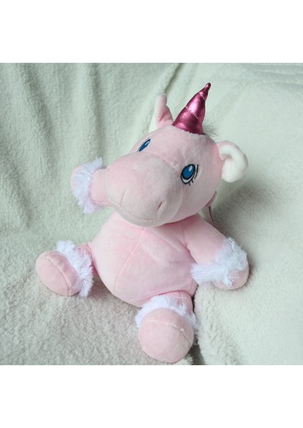 Pembe Tek Boynuzlu Bebek Küçük Oyuncak Sevimli Midilli Oturan Bebek Peluş Oyuncak (Yurt Dışından)