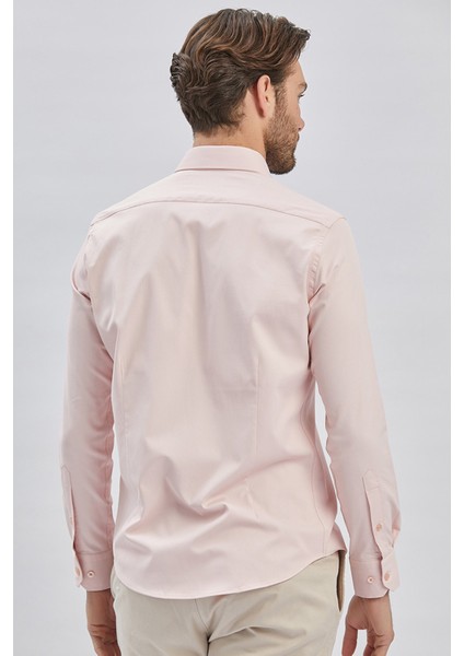 Somon Uzun Kollu Sert Yaka Cepsiz Pamuklu Likralı Klasik Slim Fit Dar Kesim Gömlek 1004240234 indirimleri