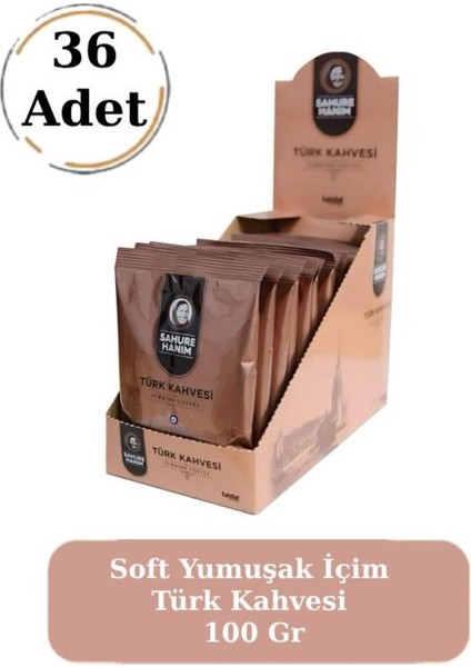 Premium Taze Öğütülmüş Bol Köpüklü Soft Yumuşak Içim Türk Kahvesi 100 gr (36 Adet)