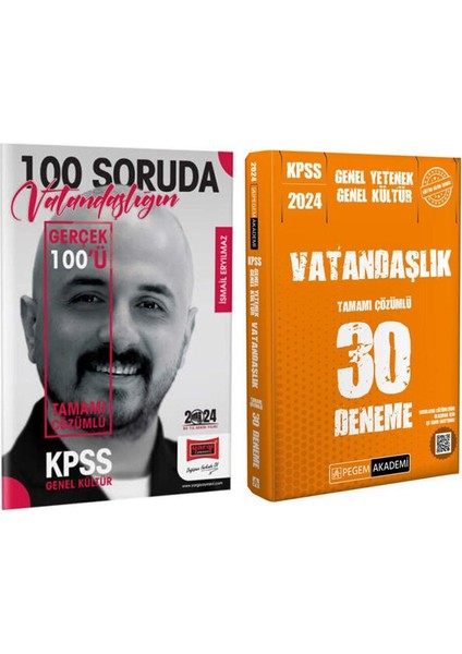 Yargı 100 Soruda Vatandaşlık ve Pegem KPSS Deneme Seti 2 Kitap