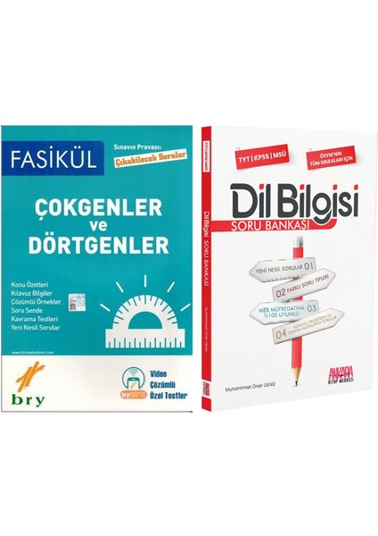 Çokgenler Dörtgenler Sınavın Provası ve Akm Dil Bilgisi Soru Bankası Seti 2 Kitap