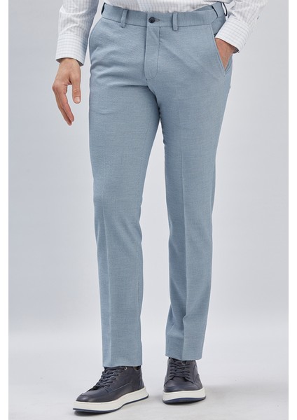 Mavi Düz Desen Yan Cep Slim Fit Casual Pantolon 1003240162