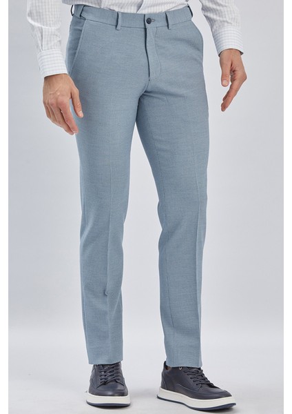 Mavi Düz Desen Yan Cep Slim Fit Casual Pantolon 1003240162