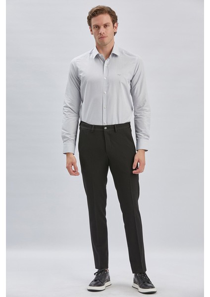 Siyah Pantolon Düz Desen Yan Cep Slim Fit Casual Pantolon 1003240162 fiyatları