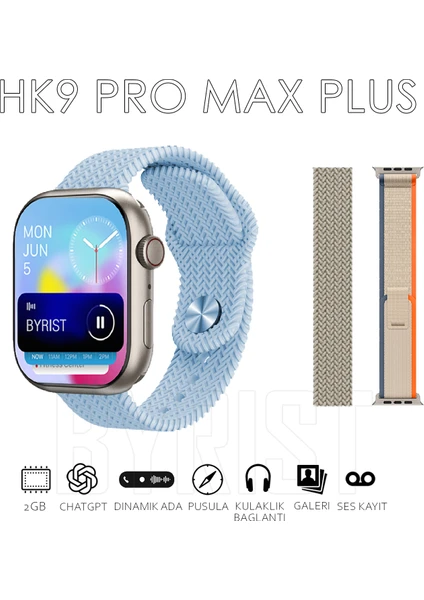 Hk9 Pro Max Plus Gen4 46MM Amoled Ekran Galeri/ses Kayıt/2gb Depolama Özellikli 2024 Akıllı Saat