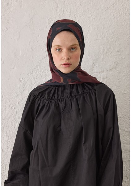 Dark Flower Desen Şal Bordo modelleri