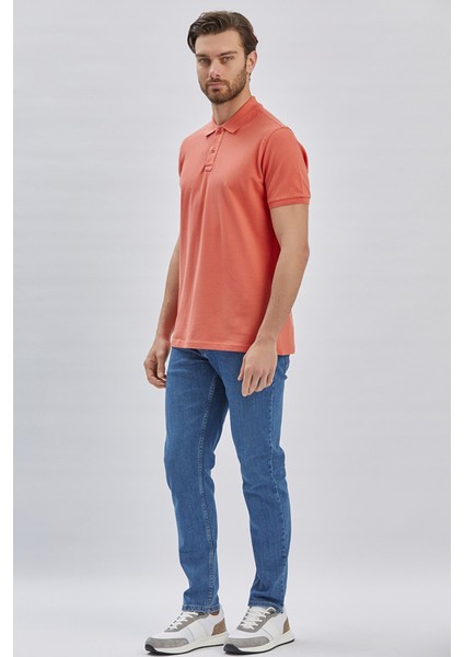 Pembe Pike Polo Yaka Garnili Pamuklu Likralı Casual Slim Fit Dar Kesim Tişört 1011240156 fiyatları