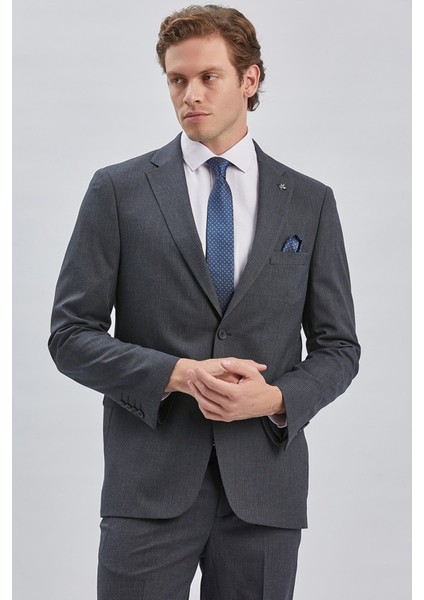 Koyu Lacivert Çizgili Mono Yaka Astarlı 4 Drop Comfort Fit Rahat Kesim Takım Elbise 1001240177 modelleri