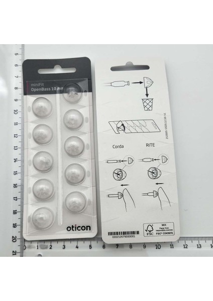 Oticon Minifit Open Bass 10 mm Dome, Oticon Işitme Cihazı Open Bass Dom/kubbe (1 Paket=10 Adet)