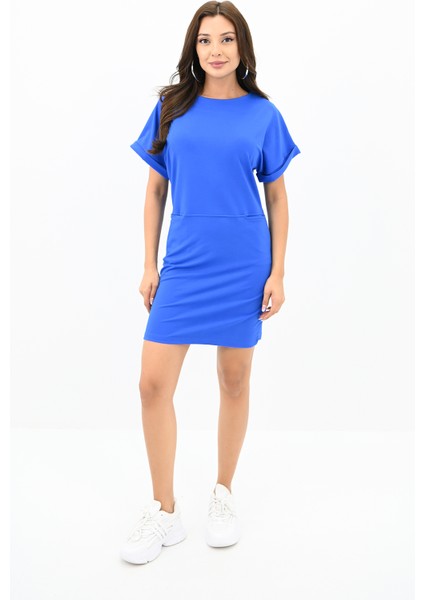 Kadın Kısa Kollu Cep Detaylı Elbise 5221-24 fiyatları