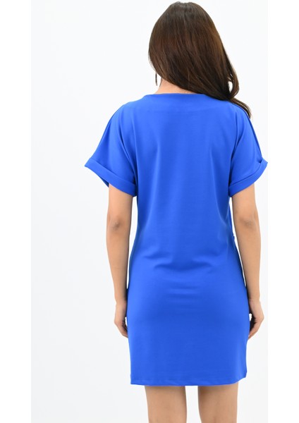 Kadın Kısa Kollu Cep Detaylı Elbise 5221-24 modelleri