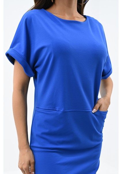 Kadın Kısa Kollu Cep Detaylı Elbise 5221-24 indirimleri