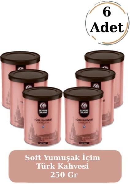 Premium Taze Öğütülmüş Bol Köpüklü Özel Silindir Kutu Soft Yumuşak Içim Türk Kahvesi 250 gr (6 Adet)