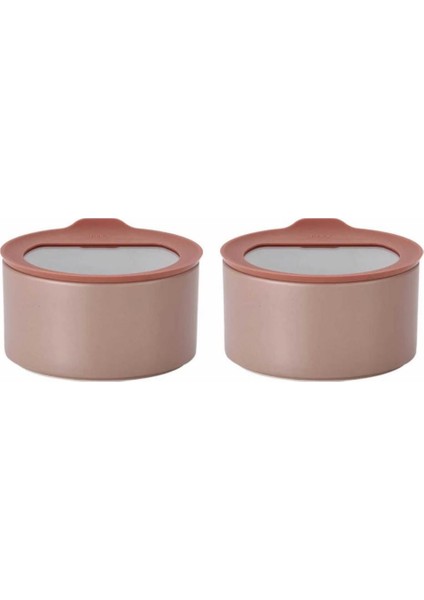 One Seramik 2 Adet 420 ml Pembe Saklama Kabı D-NEONE042-03