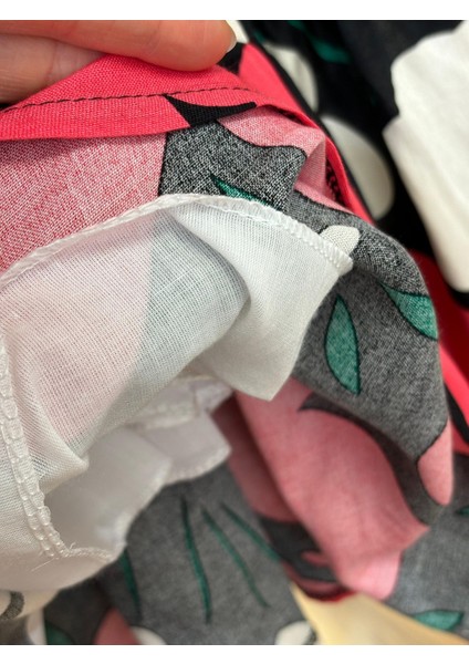 Pamuk Dokuma Askılı Kız Çocuk Çiçek Desenli elbise - Kırmızı modelleri