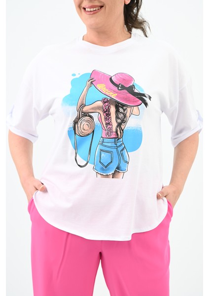 Kadın Büyük Beden Oversize T-Shirt Takım 8104-24 fırsatları
