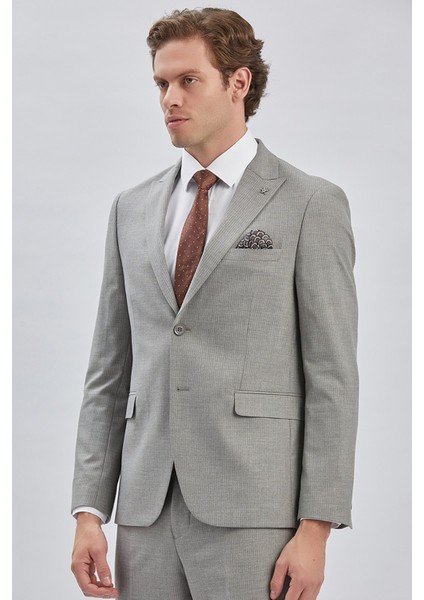 Gri Çizgili Kırlangıç Yaka Astarlı 6 Drop Slim Fit Dar Kesim Takım Elbise 1001240175 fiyatları