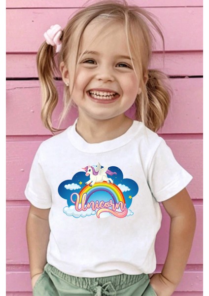 Only Trendwear Çocuk Unicorn Baskılı Pamuklu Tshirt