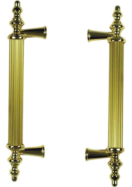 Kulp Silindir Çizgili Zamak Kulp Model 14 cm 2 Adet Gold
