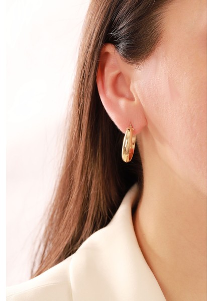 14 Ayar Altın,düz Halka Küpe AGKP561 fiyatları