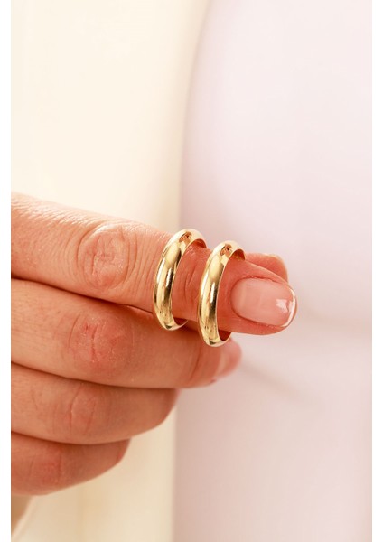 14 Ayar Altın,düz Halka Küpe AGKP561 fırsatları