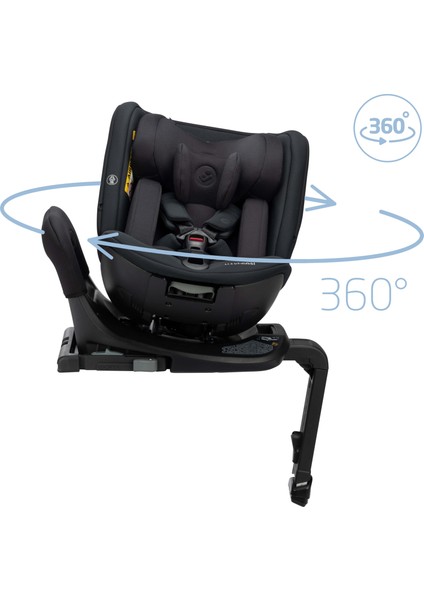 Spinel 360 S i-Size Dönebilen Yatabilen Isofix'li 0-36 kg Oto Koltuğu Authentic Black