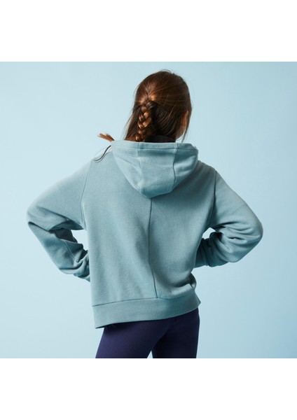 Domyos Çocuk Kapüşonlu Sweatshirt - Yeşil fırsatları