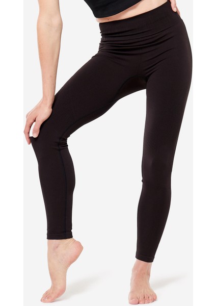 Kimjaly Kadın Grafit Siyah Yüksek Belli Uzun Spor Taytı - Yoga