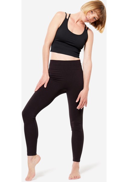 Kimjaly Kadın Grafit Siyah Yüksek Belli Uzun Spor Taytı - Yoga fiyatları