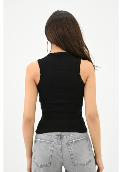 Kadın Bisiklet Yaka Kolsuz Bluz 1755-24 fırsatları