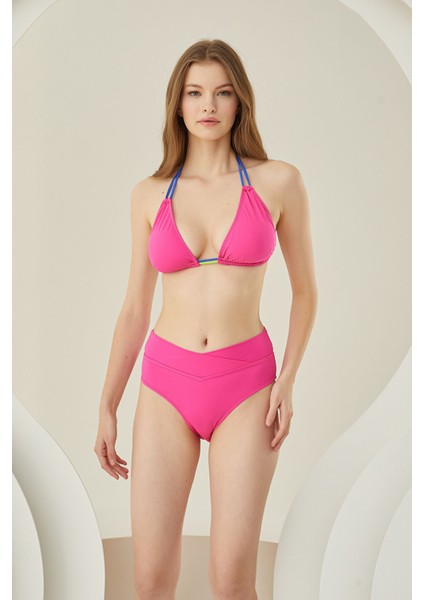 Fuşya Aqua Üçgen Tek Üst Bikini