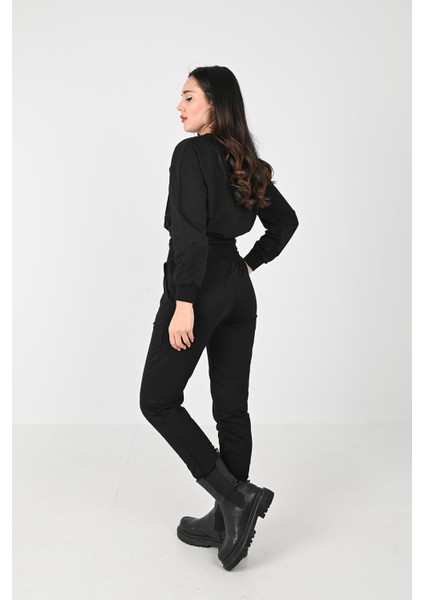 Kadın Yazı Nakış Baskılı Uzun Kollu Eşofman Takımı 3688-23 fırsatları