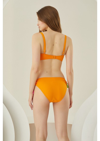 Turuncu Basic Halter Tek Alt Bikini