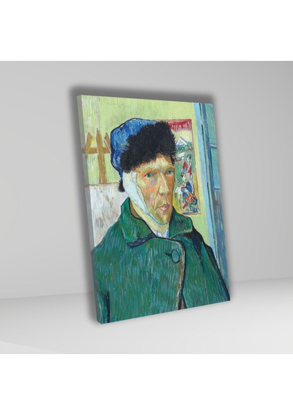 Tekli Dikey Kanvas Duvar Tablosu Vincent Van Gogh Bandajlı Bir Kulak ile Otoportre fiyatları