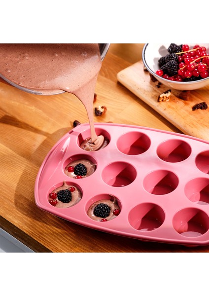 Silikon Muffin Kalıbı Pembe