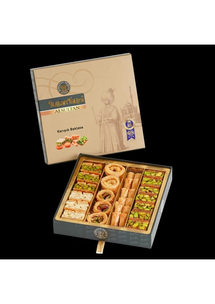 Al Sultan Sweets Karışık Baklava - 6lı Lezzet Koleksiyonu Kraft Kutu 250 gr