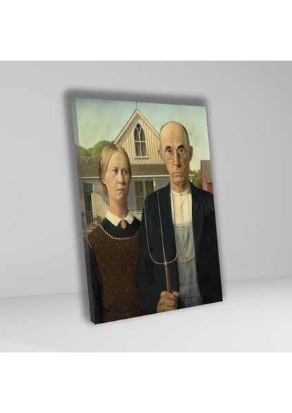 Tekli Dikey Kanvas Duvar Tablosu Grant Wood Amerikan Gotiği fiyatları