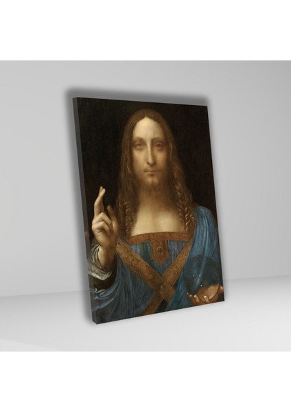 Tekli Dikey Kanvas Duvar Tablosu Leonardo Da Vinci Salvator Mundi fiyatları