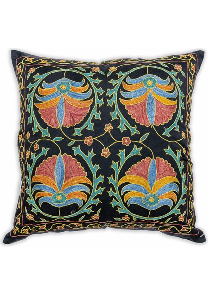 Efran Etnik Desenli El Yapımı Kırlent 50X50 cm