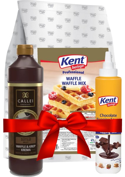 Kent Boringer Waffle Mix +Callei Sütlü Krema+Çikolatalı Topping Sos