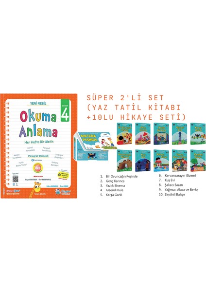 4. Sınıf Okuma Anlama - Genç Karınca - Karga Garki - Kuş Evi 11'li Set