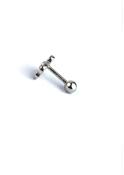 Zirkon Taş Detaylı 925 Ayar Gümüş Tragus Kıkırdak Piercing modelleri