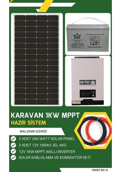 Karavan Güneş Enerjili 1kw Mppt Solar Sistem No: 8